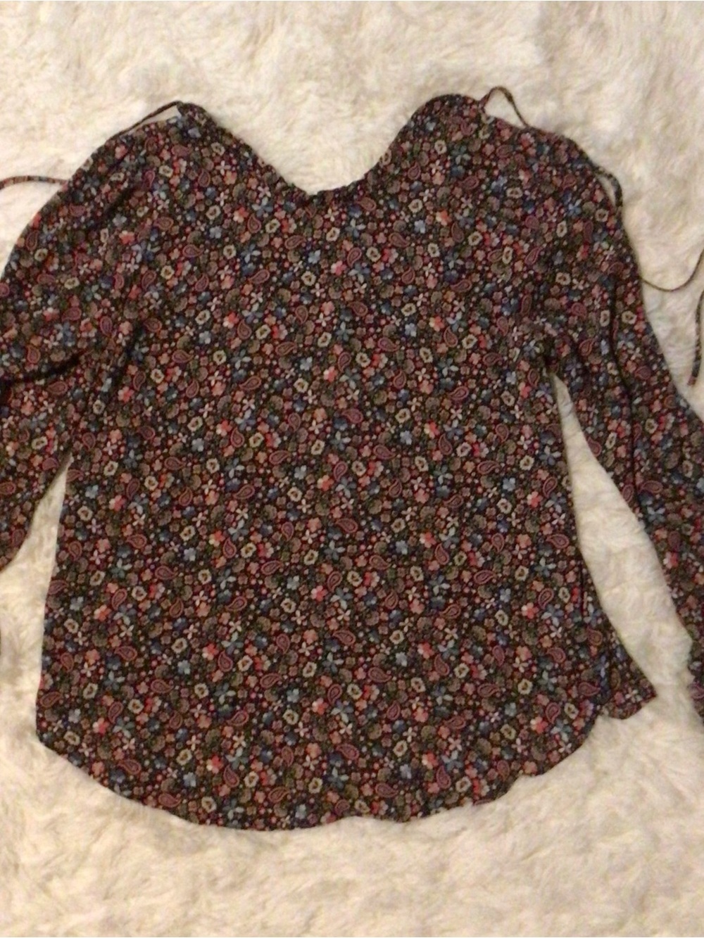 Floral Long-Sleeve Women’s Blouse